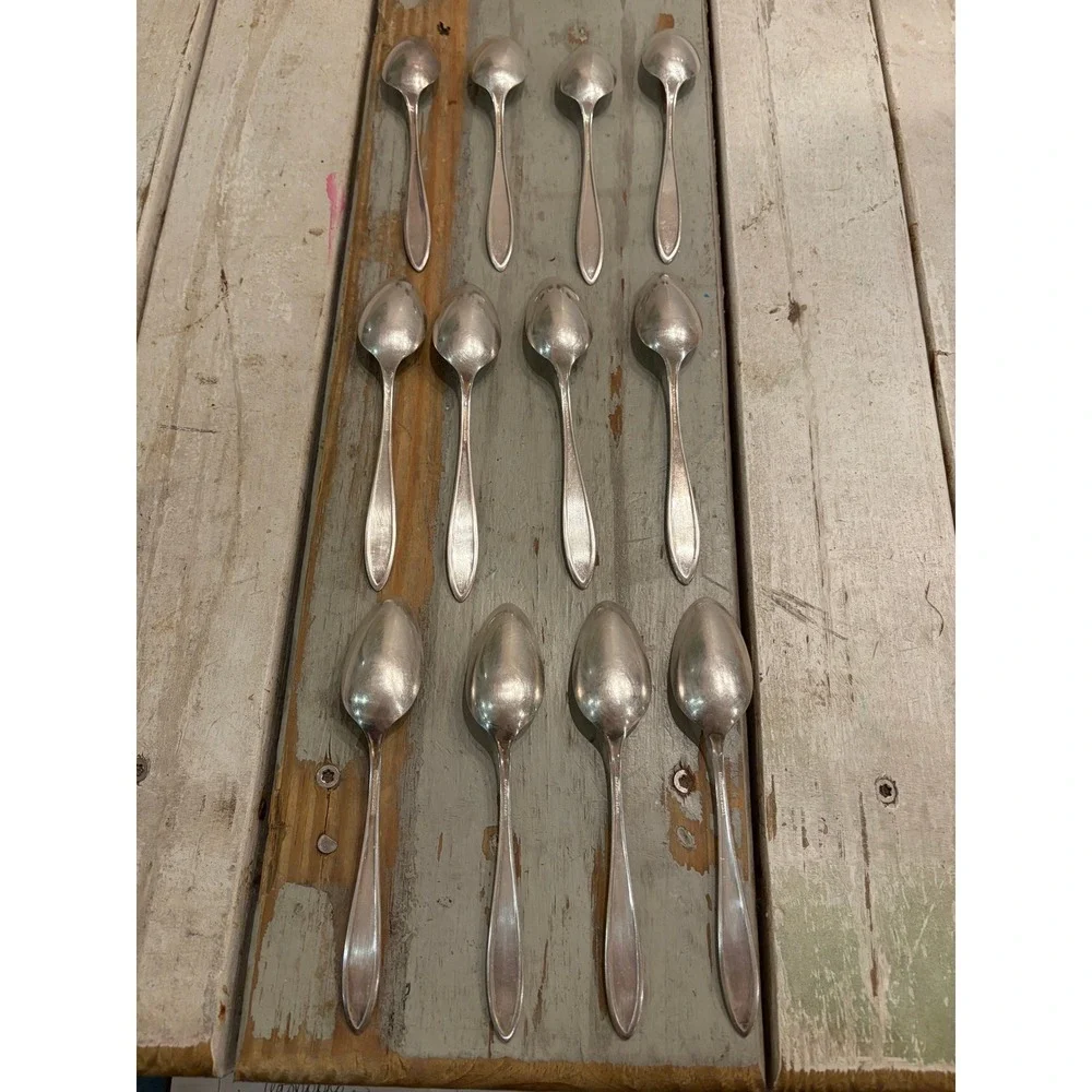 Set of (12) Community Plate (Oneida) ADAM 1917 Silverplate Teaspoons Monogrammed